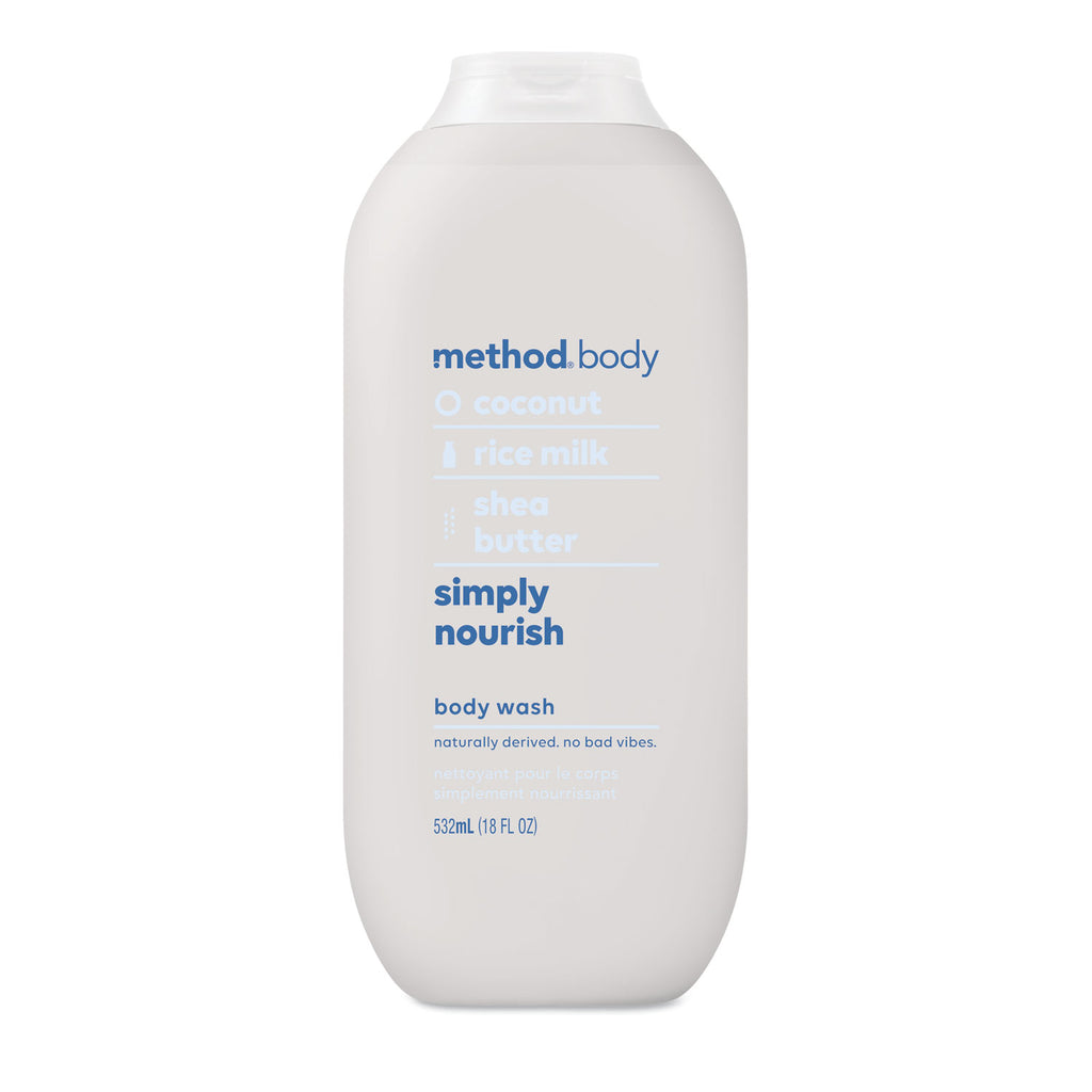 Method Womens Body Wash, 18 Oz, Coconut/Rice Milk/Shea Butter, 6/Carton ...