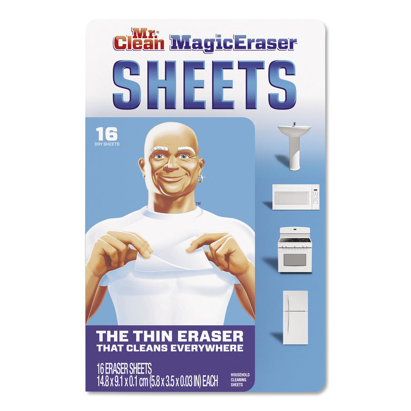 Mr. Clean Magic Eraser Sheets, 3 1/2" X 5 4/5" X 0.03", White, 16/Pack - PGC90618PK