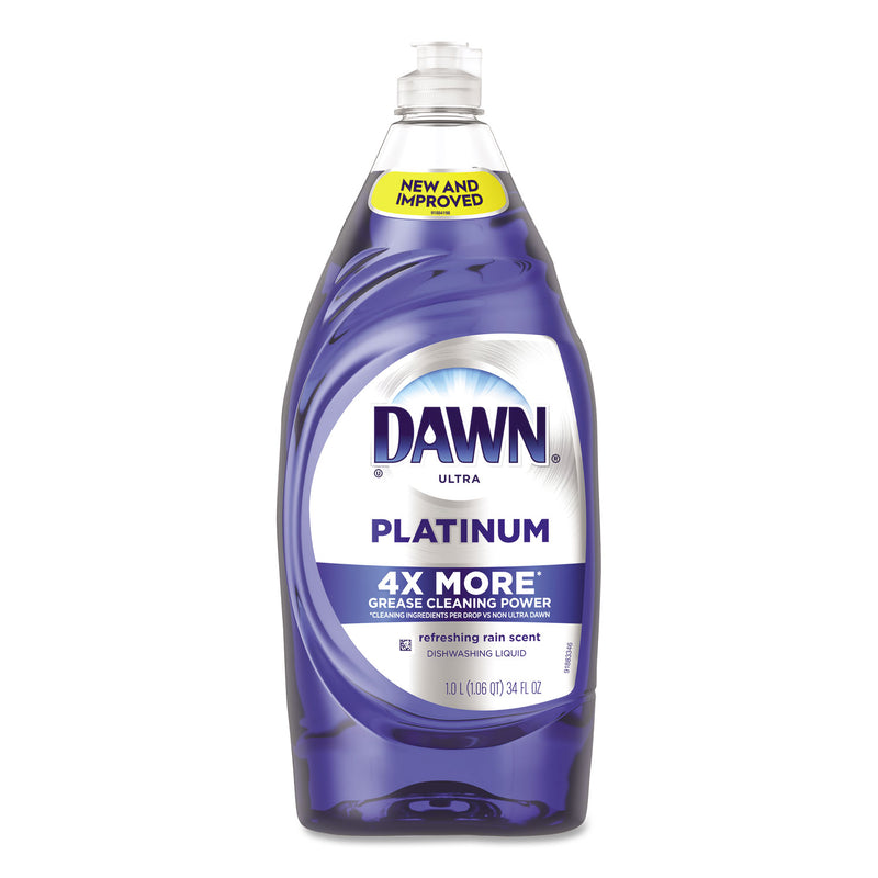Dawn Ultra Platinum Dishwashing Liquid, Refreshing Rain, 34 Oz Bottle, 8/Carton - PGC91200