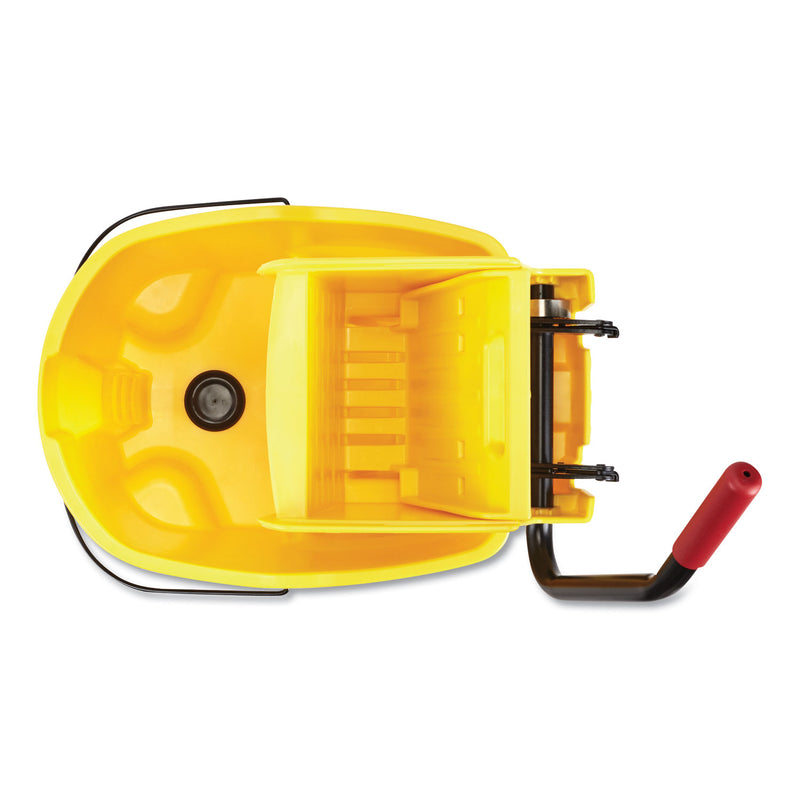 Rubbermaid Wavebrake 2.0 Bucket/Wringer Combos, 8.75 Gal, Side Press With Drain, Yellow - RCP2031764
