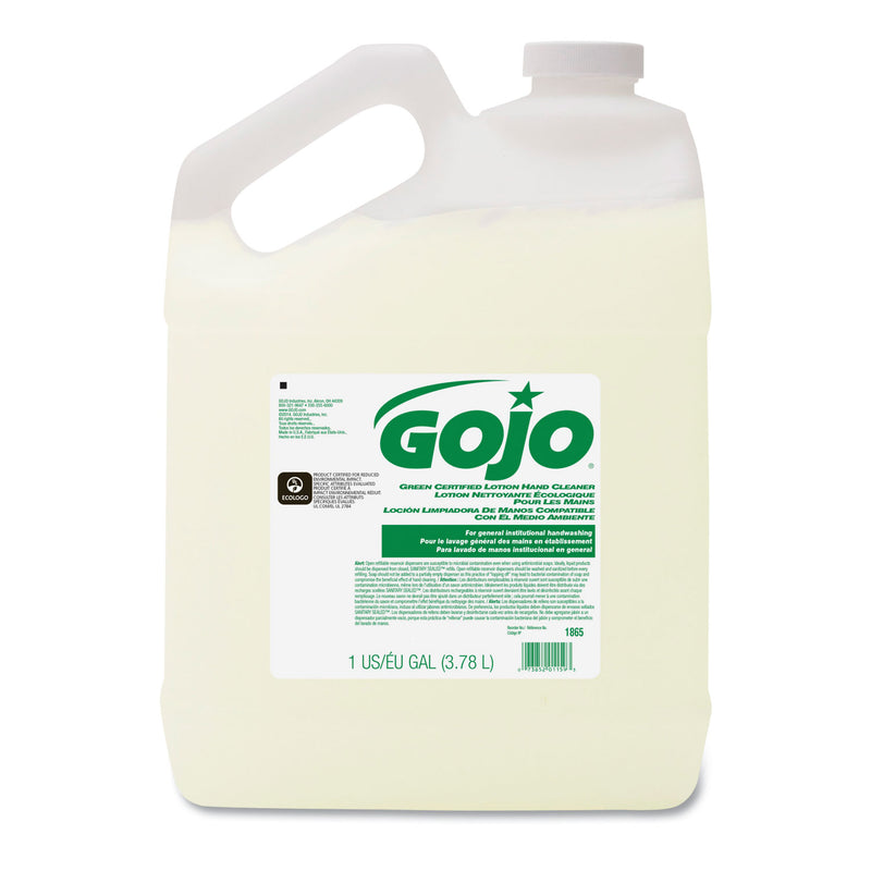 GOJO Green Certified Lotion Hand Cleaner, 1 Gallon Bottle, Floral Scent, 4/Carton - GOJ186504
