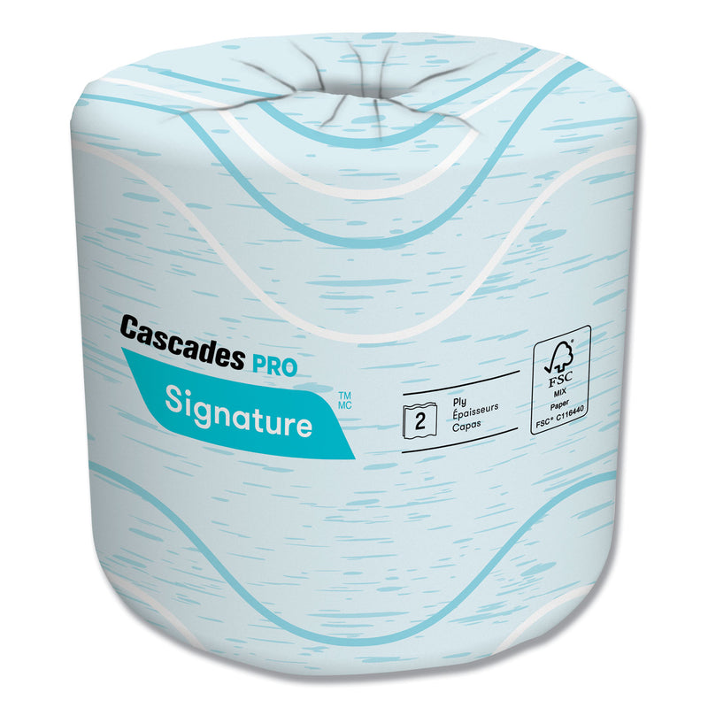 Cascades Signature Bath Tissue, 2-Ply, 4 X 4, White, 400 Sheets/Roll, 48 Rolls/Carton - CSDB625