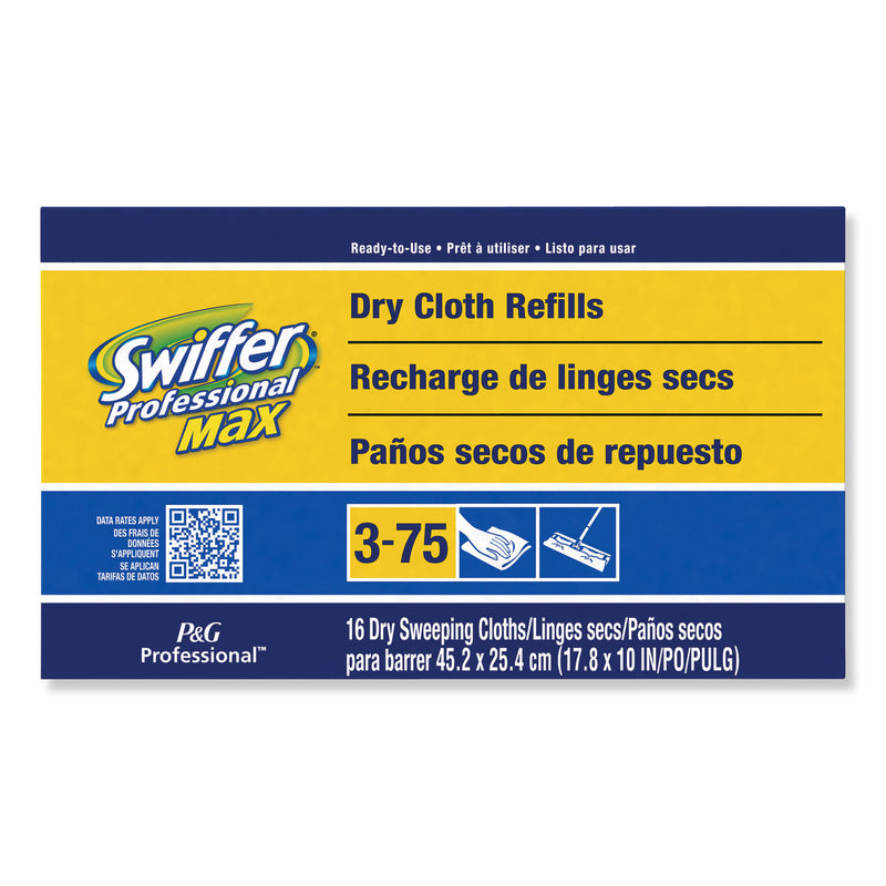 Swiffer Max/Xl Dry Refill Cloths, 17 7/8 X 10, White, 16/Box, 6 Boxes/Carton - PGC37109