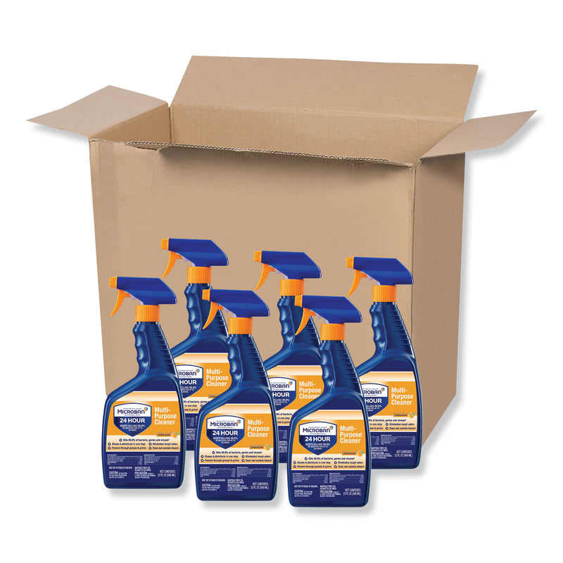Microban 24-Hour Disinfectant Multipurpose Cleaner, Citrus, 32 Oz Spray Bottle, 6/Carton - PGC30110