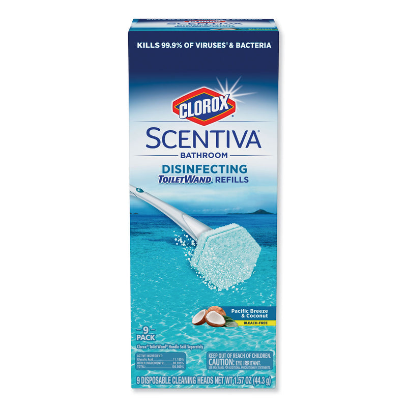 Clorox Scentiva Disinfecting Toiletwand Refills, 9/Carton - CLO31932