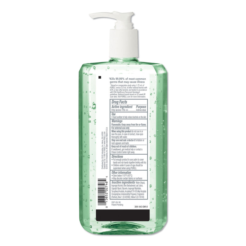 Purell Advanced Hand Sanitizer Soothing Gel, Fresh Scent With Aloe And Vitamin E, 1 L Pump Bottle, 4/Carton - GOJ308104CMR