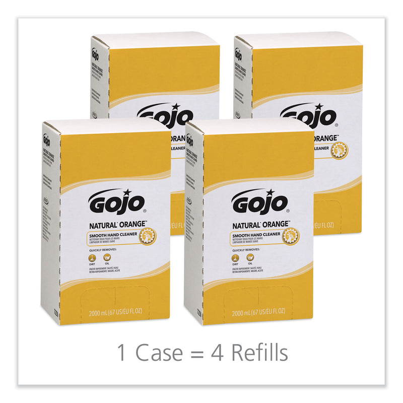 GOJO Natural Orange Smooth Lotion Hand Cleaner, 2000 Ml Bag-In-Box Refill, 4/Carton - GOJ7250