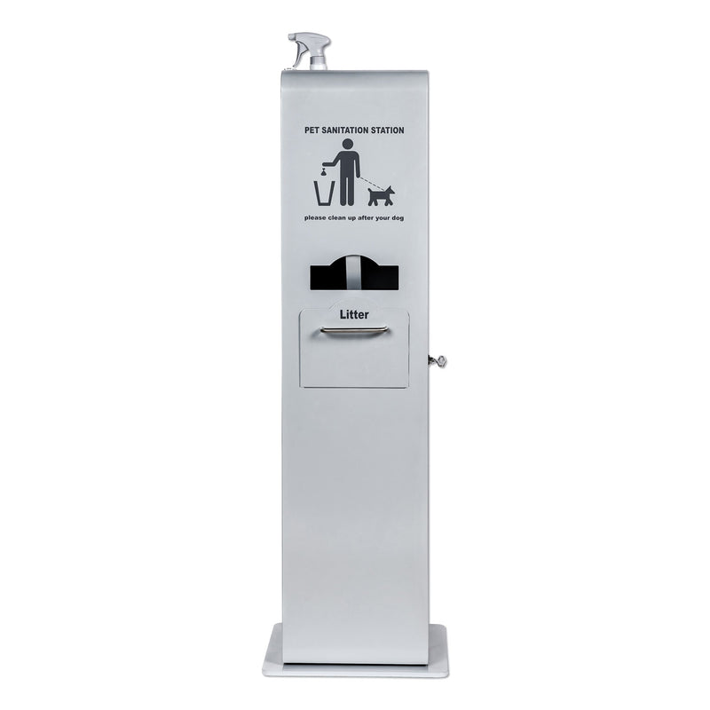 Poopy Pouch Indoor Pet Sanitation Station, 15.5 X 16 X 51, Silver Metallic - CWDPPINDOOR