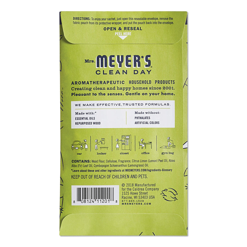 Mrs Meyer's Clean Day Scent Sachets, Lemon Verbena, 0.05 Lbs Sachet, 18/Carton - SJN308114