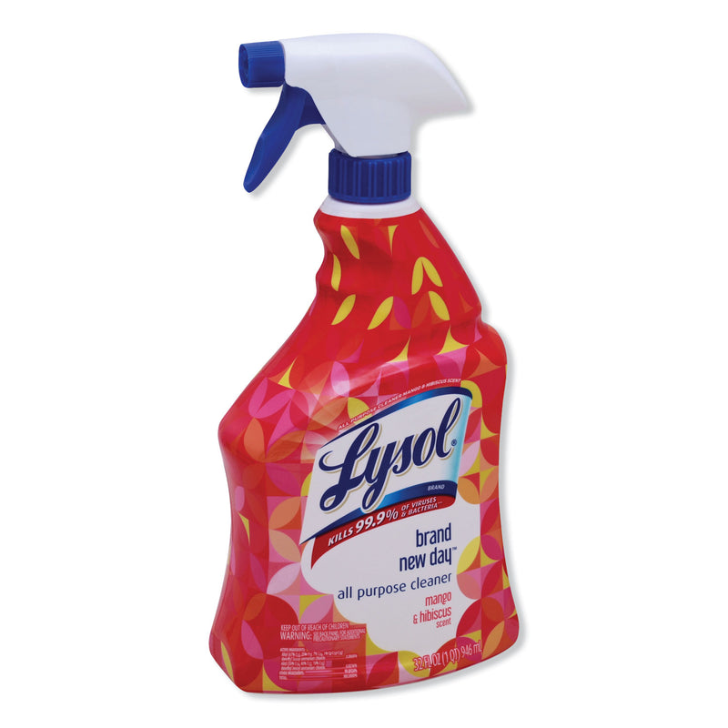 Lysol Ready-To-Use All-Purpose Cleaner, Mango And Hibiscus, 32 Oz Spray Bottle, 9/Carton - RAC98769