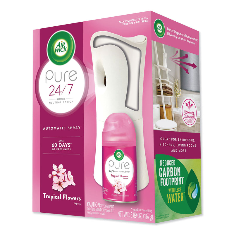 Air Wick Freshmatic Ultra Automatic Pure Starter Kit, 3.33 X 3.53 X 7.76, White, Tropical Flowers - RAC97290KT