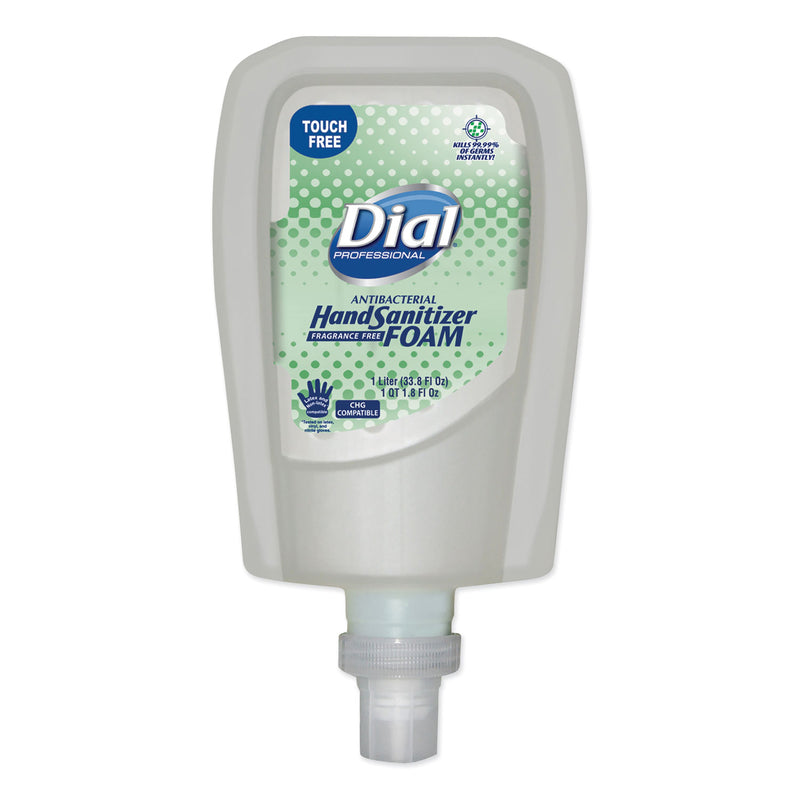 Dial Antibacterial Foaming Hand Sanitizer Refill For Fit Touch Free Dispenser, 1 L Bottle, Fragrance-Free, 3/carton - DIA16694