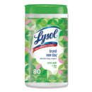 Lysol Disinfecting Wipes, 7 X 8, Green Apple And Aloe, 80 Wipes/Canister, 6 Canisters/Carton - RAC75599