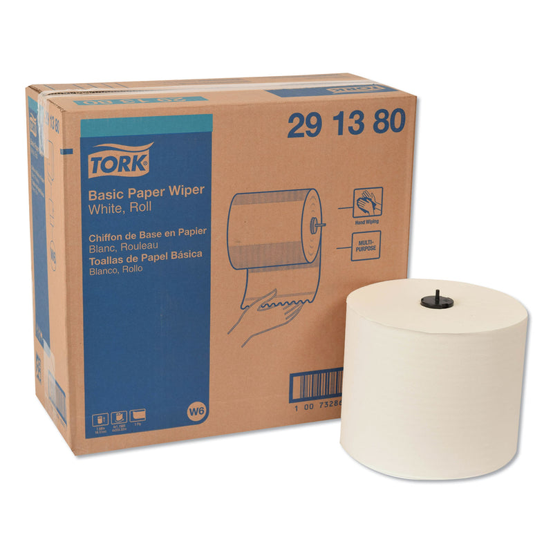Tork Basic Paper Wiper Roll Towel, 7.68" X 1150 Ft, White, 4 Rolls/Carton - TRK291380