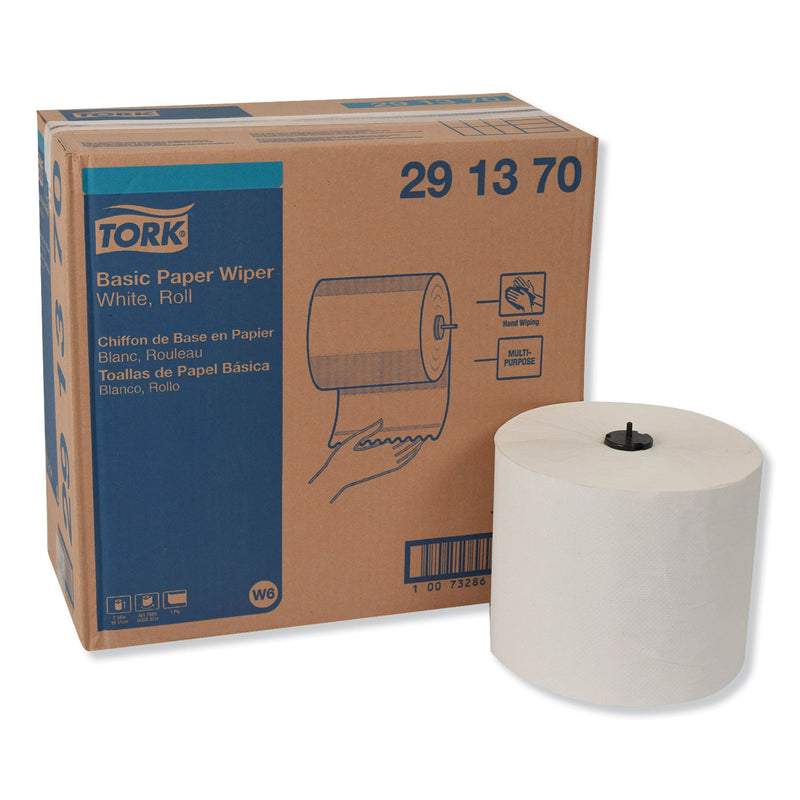 Tork Basic Paper Wiper Roll Towel, 7.68" X 1150 Ft, White, 4 Rolls/Carton - TRK291370