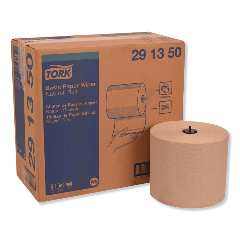 Tork Basic Paper Wiper Roll Towel, 7.68" X 1150 Ft, Natural, 4 Rolls/Carton - TRK291350