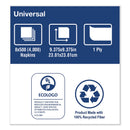 Tork Universal Beverage Napkin, 1-Ply,9.125X9.125, 1/4 Fold,Poly-Pack,White, 4000/Ct - TRKB1141A