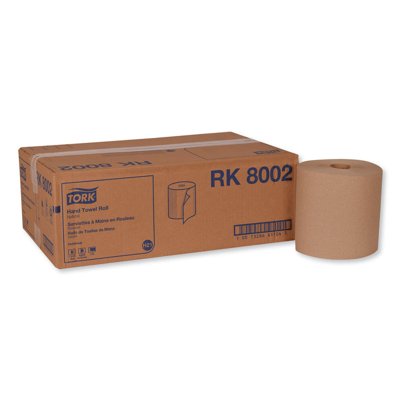 Tork Universal Hand Towel Roll, 7.88" X 800 Ft, Natural, 6 Rolls/Carton - TRKRK8002