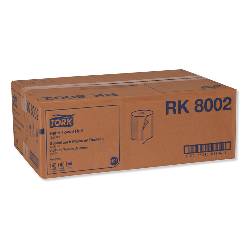 Tork Universal Hand Towel Roll, 7.88" X 800 Ft, Natural, 6 Rolls/Carton - TRKRK8002