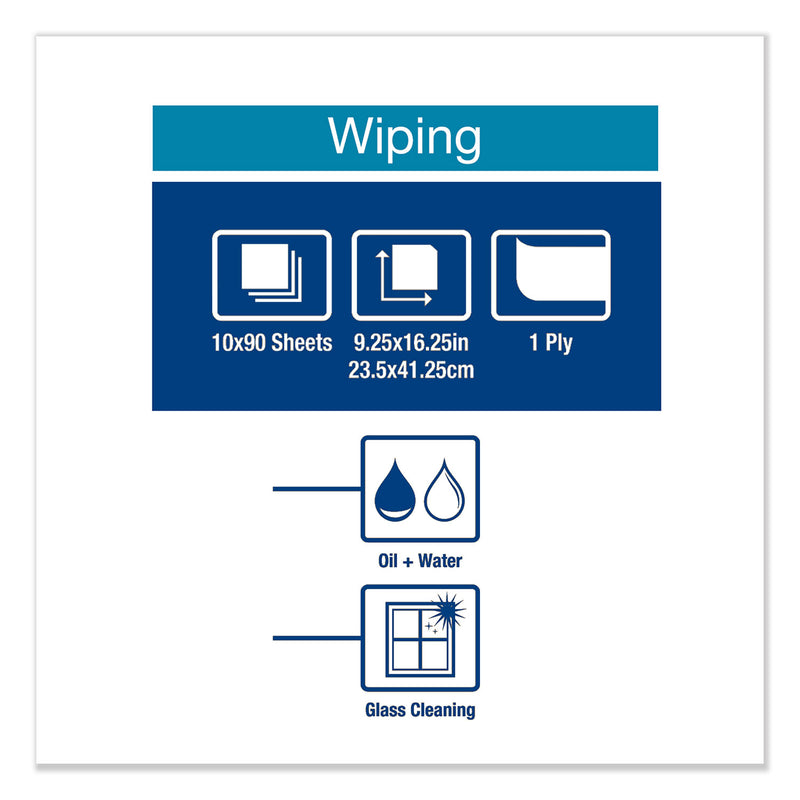 Heavy-Duty Paper Wiper, 1-Ply, 9.25 x 16.25, Unscented, White, 90 Wipes/Box, 10 Boxes/Carton Heavy-Duty Paper Wiper, 1-Ply, 9.25 x 16.25, Unscented, White, 90 Wipes/Box, 10 Boxes/Carton