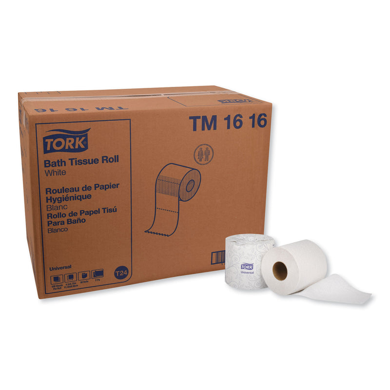 Tork Universal Bath Tissue, Septic Safe, 2-Ply, White, 500 Sheets/Roll, 96 Rolls/Carton - TRKTM1616