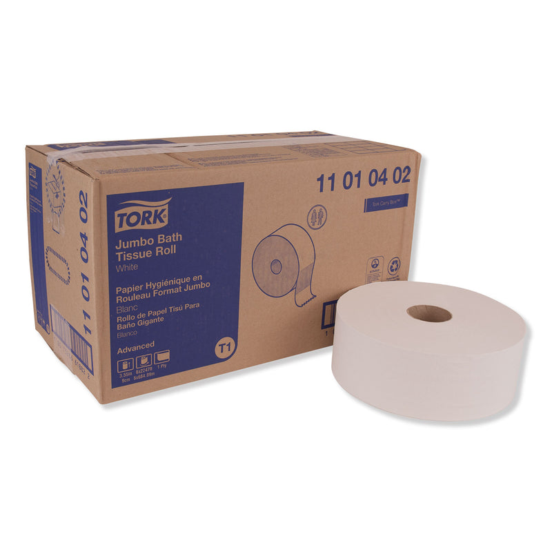 Tork Advanced Jumbo Roll Bath Tissue, Septic Safe, 1-Ply, White, 3.48