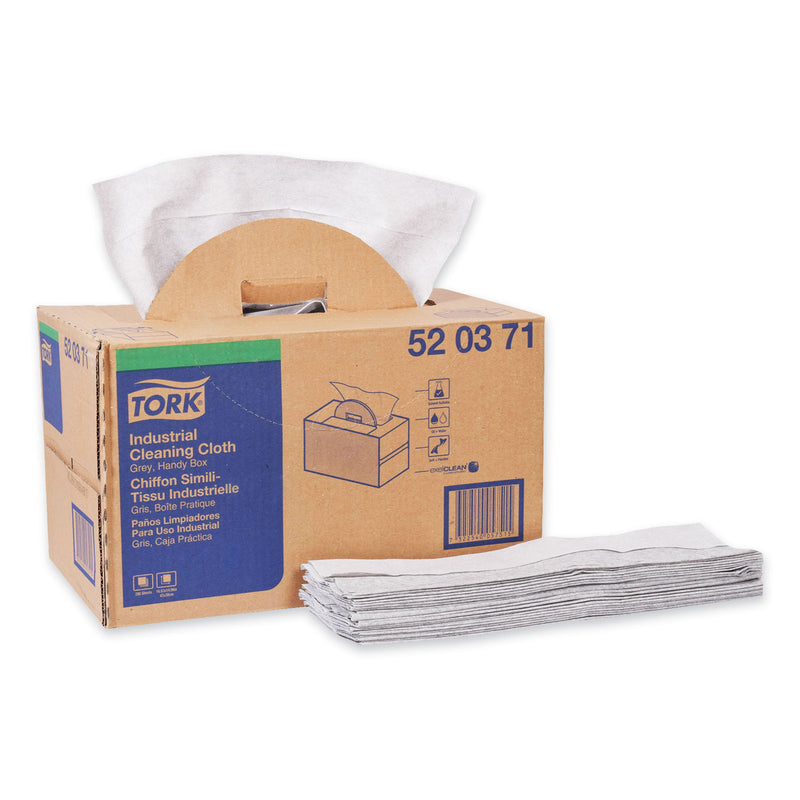 Tork Industrial Cleaning Cloth Handy Box, 1-Ply, 14 X 16.9, Gray, 280/Pack - TRK520371