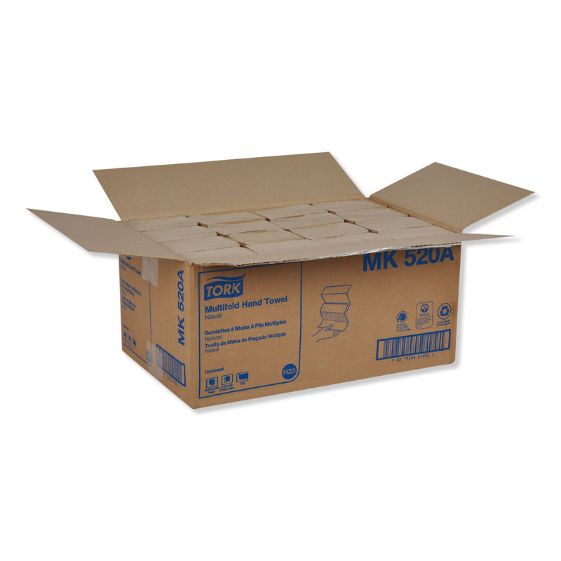 Tork Multifold Hand Towel, 9.13 X 9.5, Natural, 250/Pack, 16 Packs/Carton - TRKMK520A