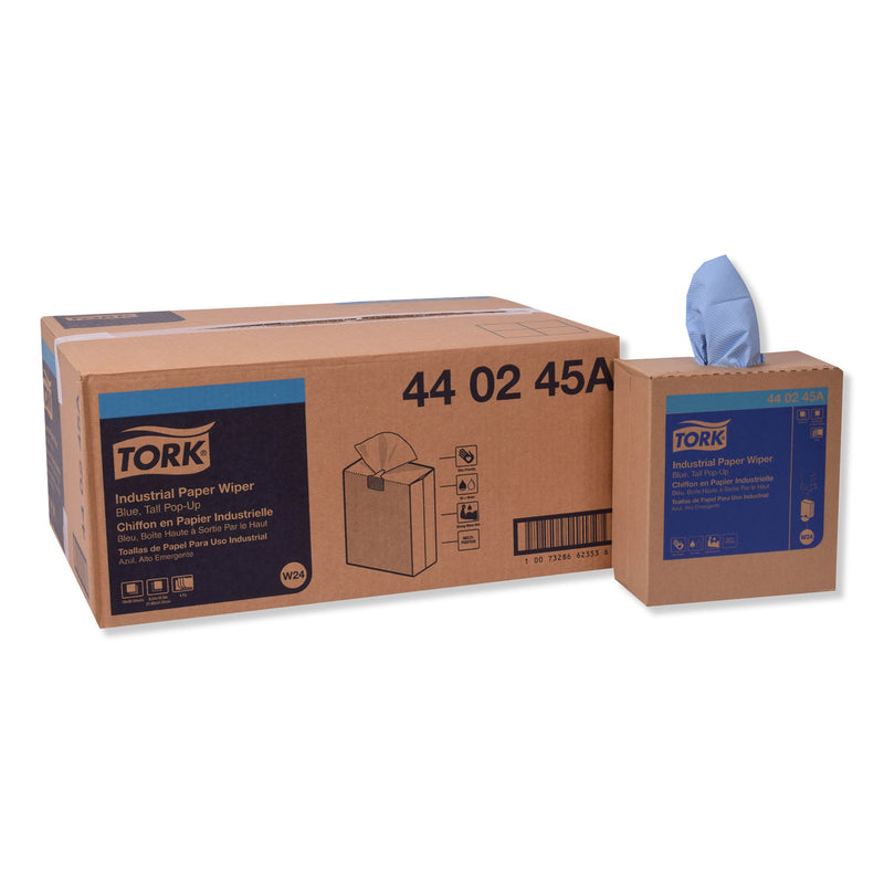 Tork Industrial Paper Wiper, 4-Ply, 8.54 X 16.5, Blue, 90 Towels/Box, 10 Box/Carton - TRK440245A