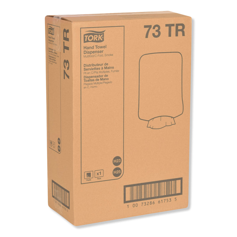 Tork Folded Towel Dispenser, 11 3/4 X 6 1/4 X 18, Smoke - TRK73TR
