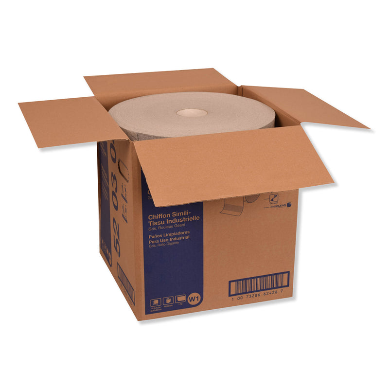 Tork Industrial Cleaning Cloths, 1-Ply, 16.9 X 15, Gray, 950/Roll - TRK520304