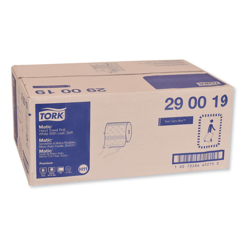 Tork Premium Soft Matic Hand Towel Roll, 8.27" X 575 Ft, White, 6 Rolls/Carton - TRK290019