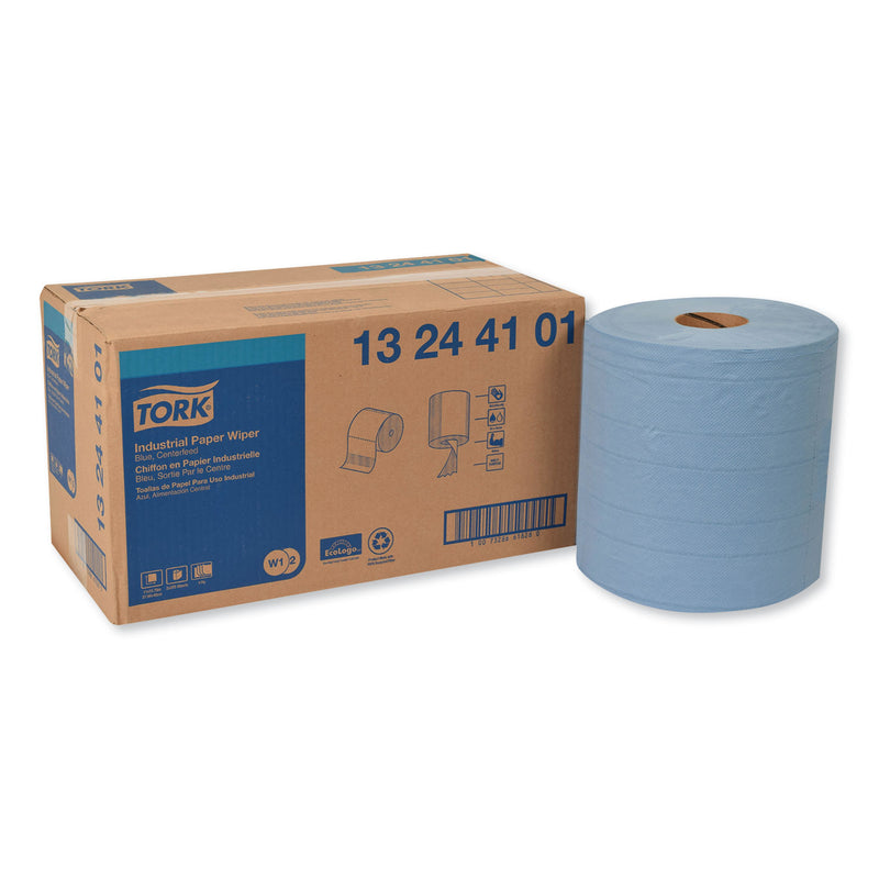 Tork Industrial Paper Wiper, 4-Ply, 11 X 15.75, Blue, 375 Wipes/Roll, 2 Roll/Carton - TRK13244101