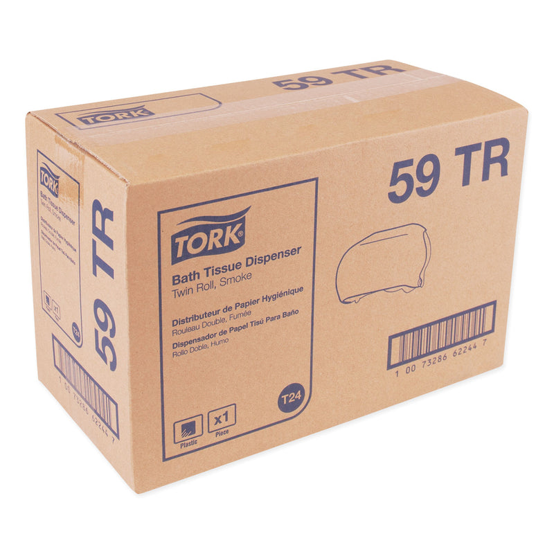 Tork Twin Standard Roll Bath Tissue Dispenser,12.75 X 5.57 X 8.25, Smoke - TRK59TR
