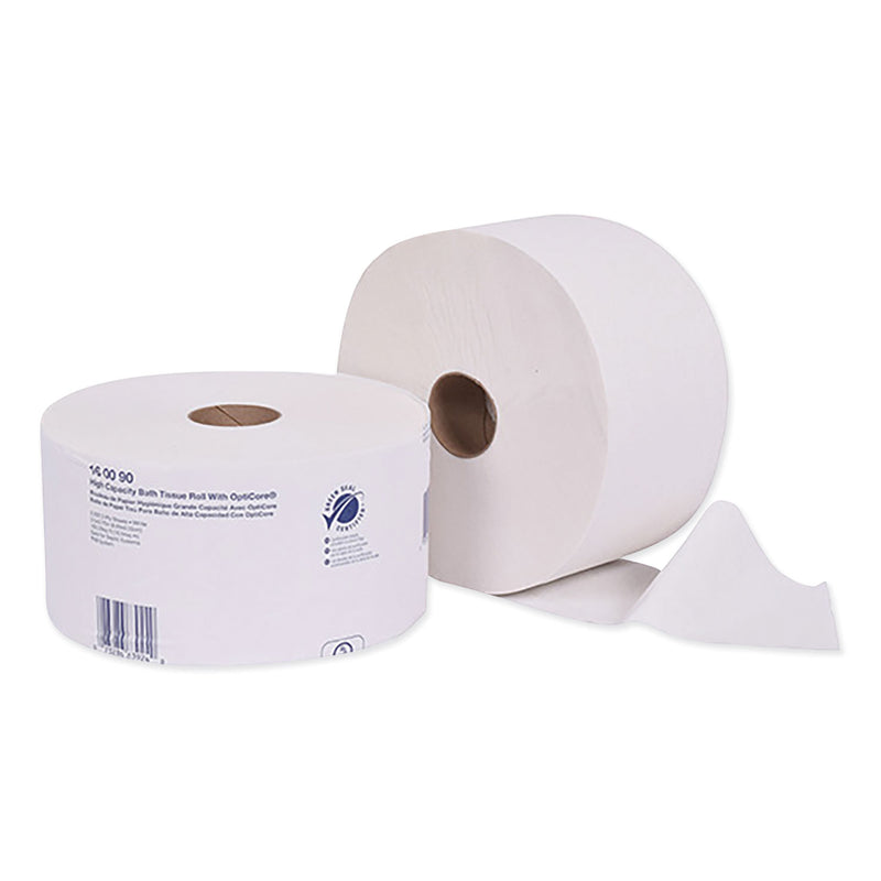 Tork Universal High Capacity Bath Tissuel W/Opticore, Septic Safe, 2-Ply, White, 2000/Roll, 12/Carton - TRK160090
