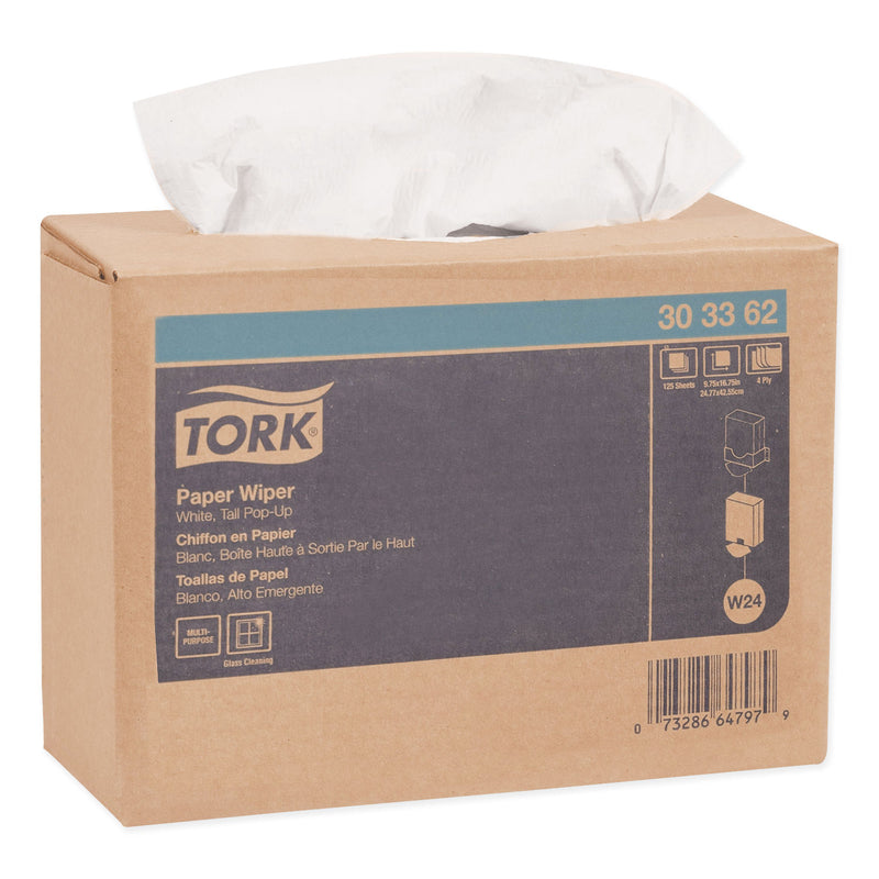 Tork Multipurpose Paper Wiper, 9.75 X 16.75, White, 125/Box, 8 Boxes/Carton - TRK303362