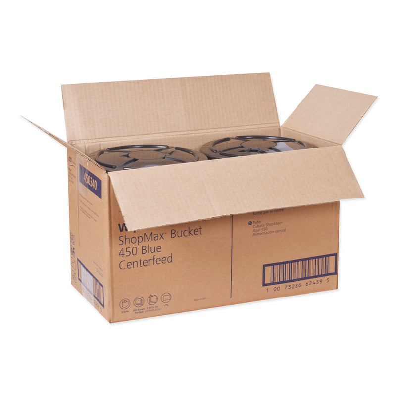 Tork Advanced Shopmax Wiper 450, 8.5 X 10, Blue, 200/Bucket, 2 Buckets/Carton - TRK450340