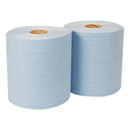 Tork Industrial Paper Wiper, 4-Ply, 11 X 15.75, Blue, 375 Wipes/Roll, 2 Roll/Carton - TRK13244101