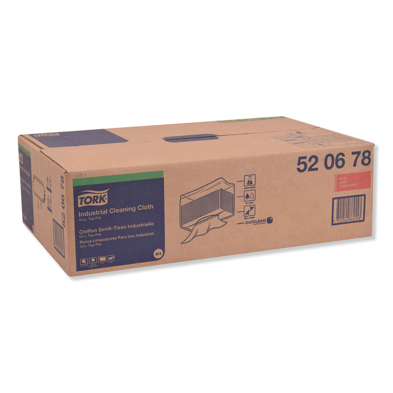 Tork Industrial Cleaning Cloths, 1-Ply, 14 X 16.9, Gray, 120/Pack, 5/Carton - TRK520678