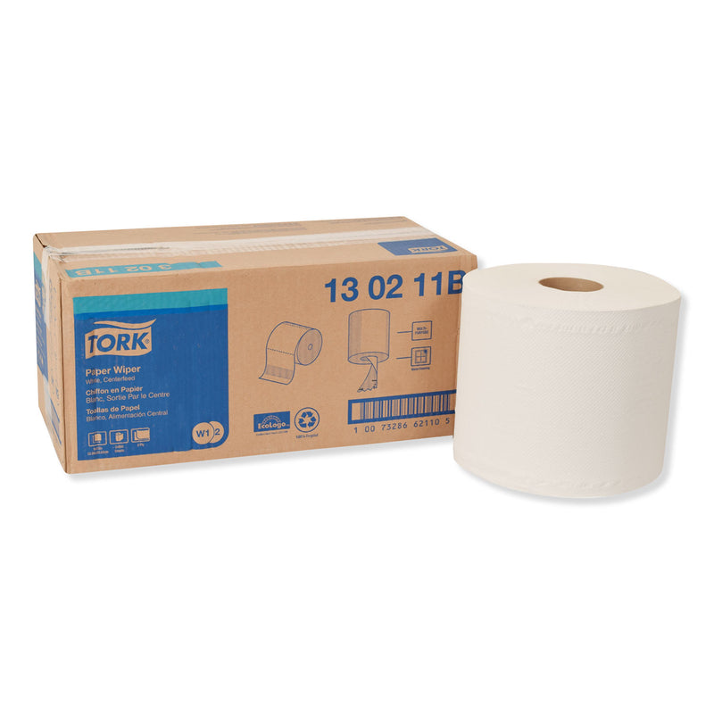 Tork Paper Wiper, Centerfeed, 2-Ply, 9 X 13, White, 800/Roll, 2 Rolls/Carton - TRK130211B