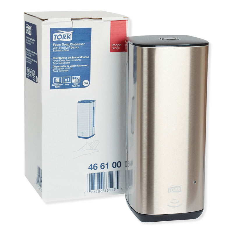 Tork Image Design Foam Skincare Automatic Dispenser With Intuition Sensor, 1 L/33 Oz, 4.5" X 5.12" X 10.62", Stainless Steel - TRK466100