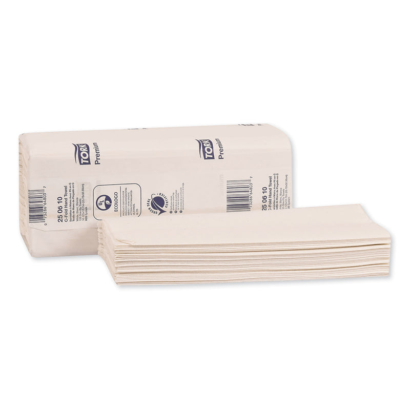 Tork Premium C-Fold Hand Towel, 10.13 X 12.75, White, 125/Pack, 16 Packs/Carton - TRK250610