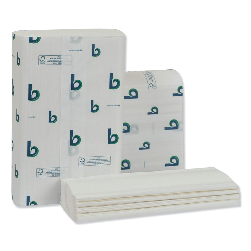 Boardwalk Structured Multifold Towels, 1-Ply, 9 X 9.5, White, 250/Pack, 16 Packs/Carton - BWK6204