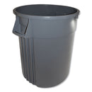Impact Advanced Gator Waste Container, Round, Plastic, 44 Gal, Gray - IMP77443