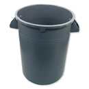 Impact Advanced Gator Waste Container, Round, Plastic, 32 Gal, Gray - IMP7732GRE