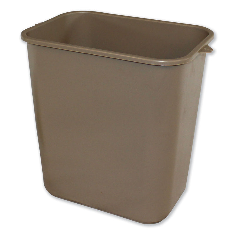 Impact Soft-Sided Wastebasket, Rectangular, Polyethylene, 28 Qt, Beige - IMP7702BEI