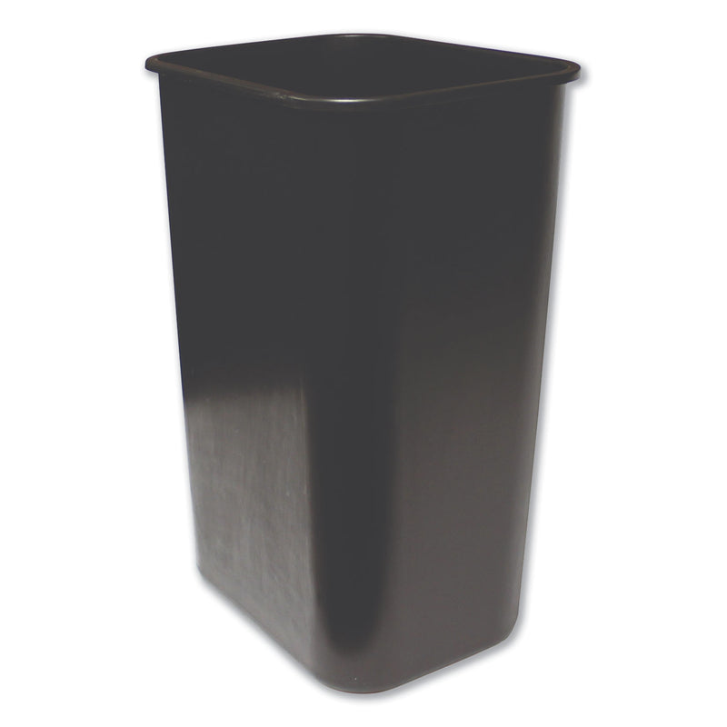 Impact Soft-Sided Wastebasket, Rectangular, Polyethylene, 41 Qt, Black - IMP77035