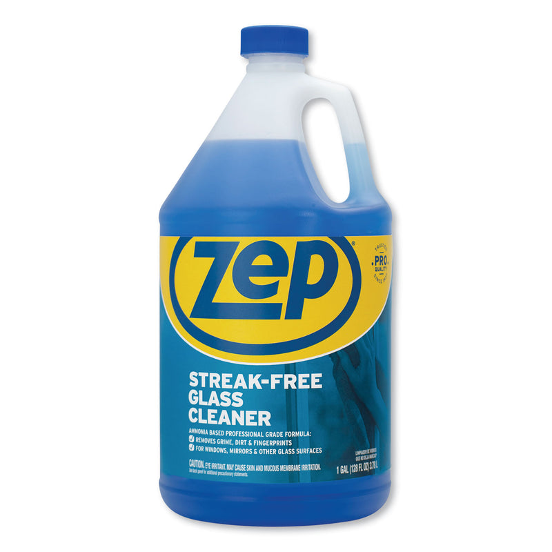 Zep Streak-Free Glass Cleaner, Pleasant Scent, 1 Gal Bottle, 4/Carton - ZPEZU1120128CT