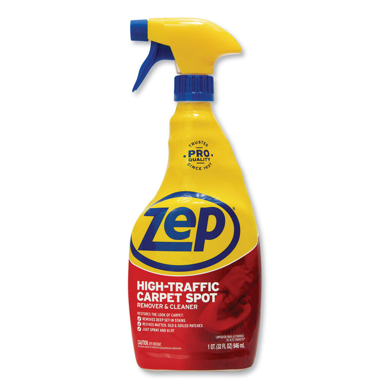 Zep High Traffic Carpet Cleaner, Fresh Scent, 32 Oz Spray Bottle, 12/Carton - ZPEZUHTC32CT