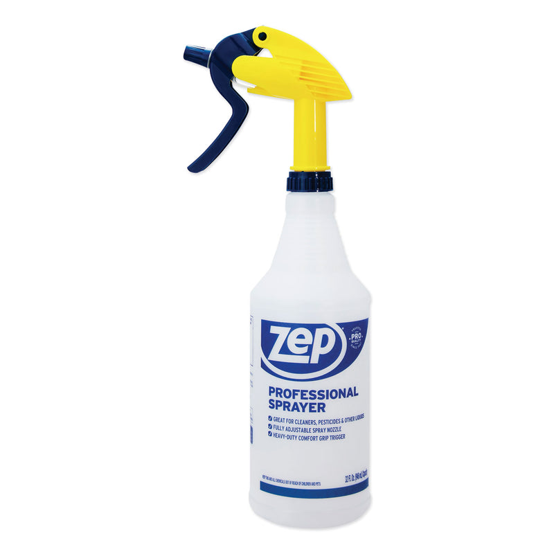 Zep Professional Spray Bottle W/Trigger Sprayer, 32 Oz, Clear Plastic - ZPEHDPRO36EA